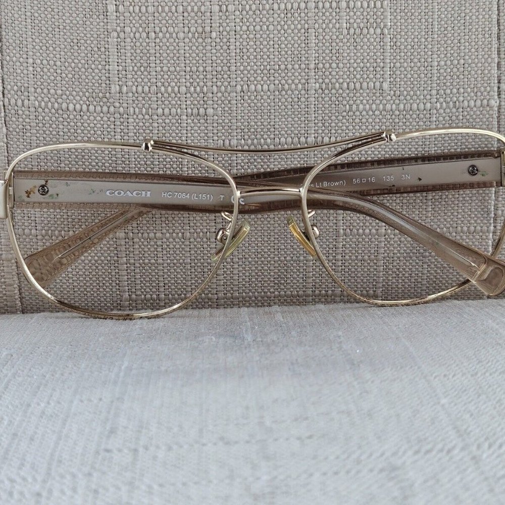 Coach Women Eyeglasses Frame LT Gold /Crys Lt Brown 56[]16 135 Glasses - Picture 3 of 11